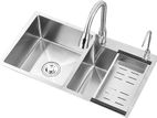 Undermounted double bowl stainless steel kitchen sink 82*45