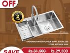 Undermounted double bowl stainless steel kitchen sink 82*45