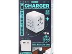 Universal Travel Adapter Power Charger 12W with USB