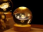 USB Night Light LED Crystal Ball Table Lamp 3D