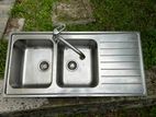 Used Double Bowl Sink with Tap