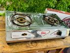 Used Double Gas Stove with Wooden Table