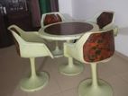 Fiberglass Chair Set with Round Table