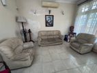 Used Genuine Leather Three Piece Sofaset