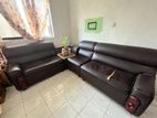 Used L Shape Sofa Damro Set - Dark Brown