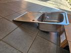 Sink with Draining board and Tap (Used)