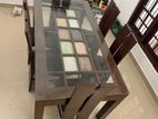 Used Teak Dining Table Glass Top