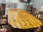 Used Wooden Dining Table with Chairs