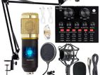 V8 Sound Card + BM800 Mic Set Condenser Microphone Live