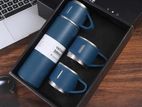 Vacuum Flask Gift Box Set with 3 Portable Mugs Hot Cold