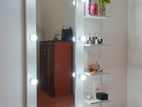 Vanity mirror with shelves