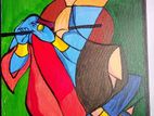 Vibrant Handmade Lord Krishna Acrylic Painting – Unique Canvas Art