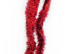 Vibrant Red Tinsel Garland Christmas Decor – 1 Pcs