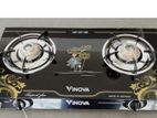 VINOVA DOUBLE BURNER GLASS TOP GAS COOKER (MADE IN VIETNAM)