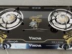 VINOVA DOUBLE BURNER GLASS TOP GAS COOKER (MADE IN VIETNAM)