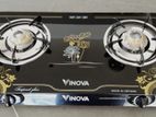 VINOVA DOUBLE BURNER GLASS TOP GAS COOKER (MADE IN VIETNAM)