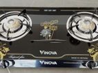 VINOVA DOUBLE BURNER GLASS TOP GAS COOKER (MADE IN VIETNAM)