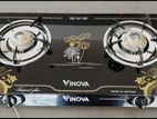 VINOVA DOUBLE BURNER GLASS TOP GAS COOKER (MADE IN VIETNAM