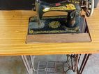Vintage Old Black With Gold Singer Treadle Hand-Crank Sewing Machine