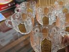 Vintage Glass Tea Cup Set – 6 Pieces