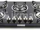 VISTA 5 BURNER GLASS TOP GAS COOKER – AA5