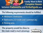 Wanted to Rent House in Kadawatha and Kiribathgoda.