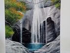 Waterfall Hand Drawing Paint