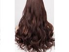 Wavy Synthetic Clip on Hair Extension - Dark Reddish Brown