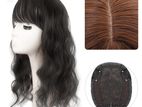 Wavy Synthetic Hair Topper with 3 Clips 45cm Brown Black Color