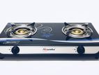 Wazuka Glass Top Double Burner Gas Cooker – (GT-2001)