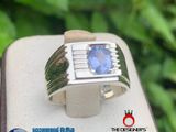 Wedding Silver Rings Blue Sapphire