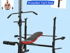 Weight Bench Latpull Down Tower with Preacher Curl Pad Brand New