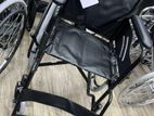 Wheelchair black powder coated with safety belt