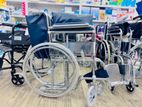 Wheelchair Crome Plated Wheel Chair+Walking Stick Free