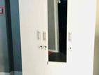 White 3 Door Melamine Wardrobes with Mirror