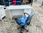 White 4x2 Office Table with Chairs