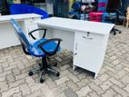 White 4x2 Office Table with Chairs