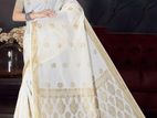 White and Gold Saree