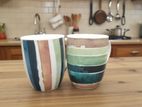 White Ceramic Mug With Colourful Geometric Patterns Coffee Cups