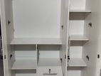 White Cloth Hanging Melamine Wardrobes 3 Door
