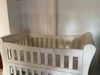 White colour sleigh cot - Mahogany wood