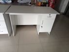 White colour writing table with cupboard (4 by 2)