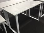 White computer table with steel leg (099)