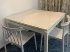 White Dining Table with 4 Chairs