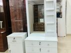 White Dressing Table with Side Cupboard