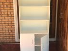 White File Rack with Book Cupboard