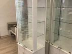 White glass display cupboard