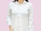 White long sleeve front button blouse