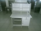 White Melamine Writing Table with Rack Cupboard