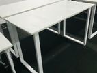 White steel leg table (099)